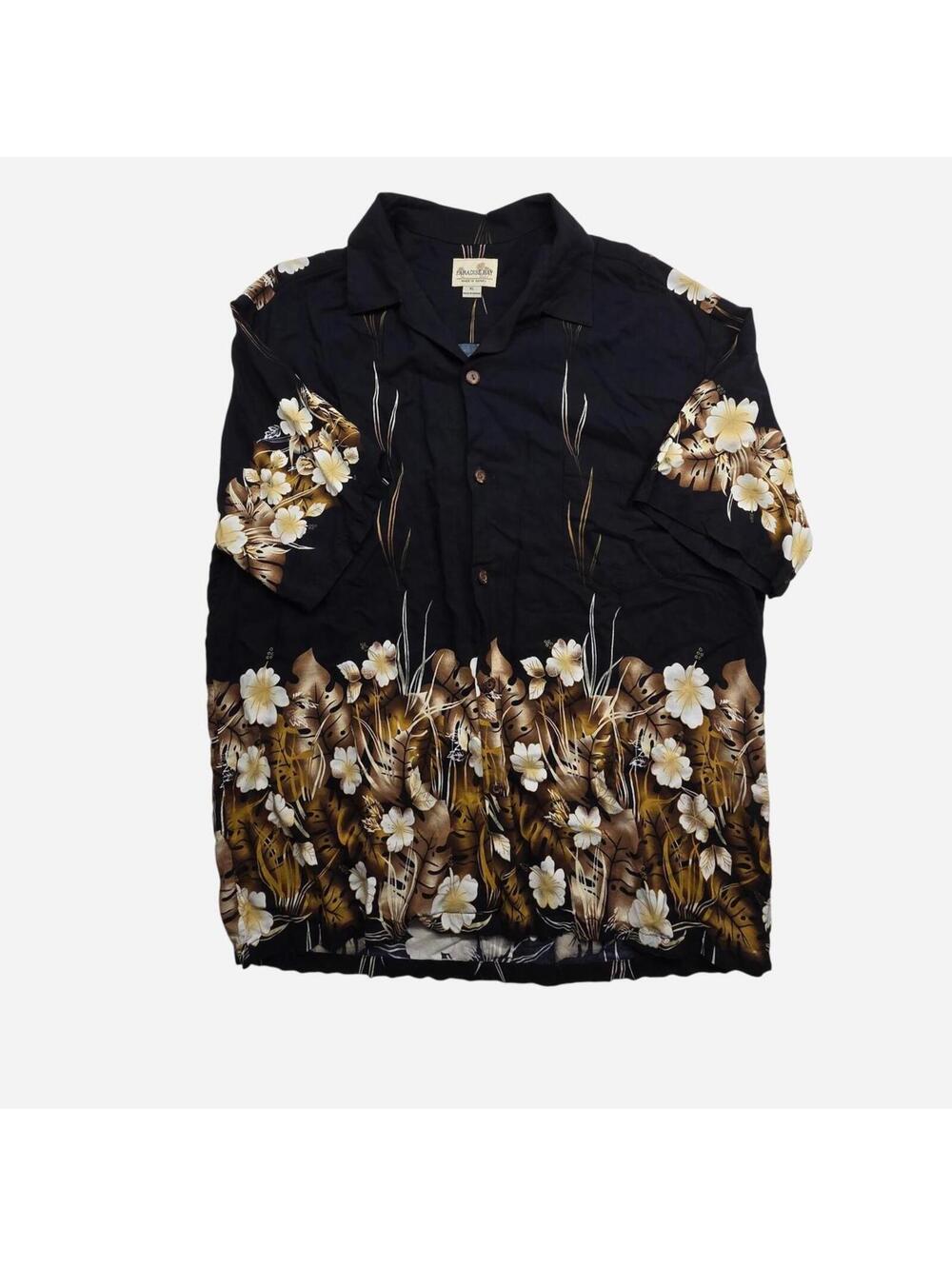 Paradise Men's Black and Multi Shirt